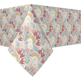 Rectangular Tablecloth, 100% Cotton, 60x84", Garden of Flowers