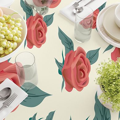 Rectangular Tablecloth, 100% Cotton, 52x104", Floral 85