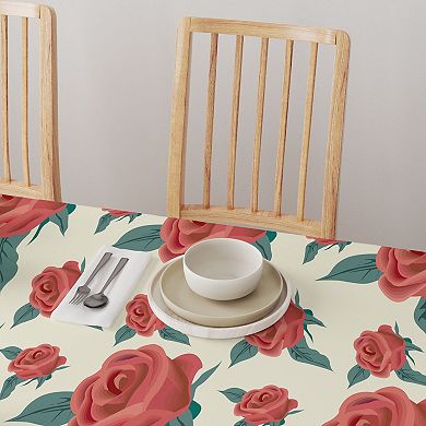Rectangular Tablecloth, 100% Cotton, 52x104", Floral 85