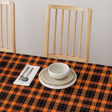 Rectangular Tablecloth, 100% Cotton, 60x104", Halloween Plaid