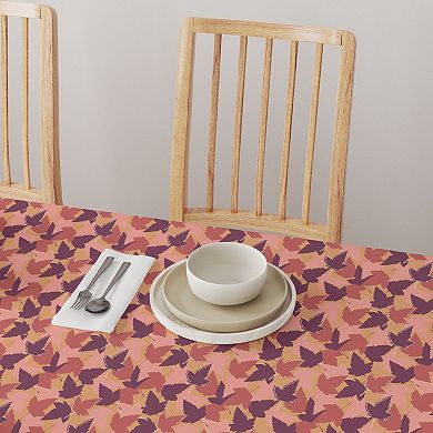 Square Tablecloth, 100% Polyester, 60x60", Fall Season Maple Leaves