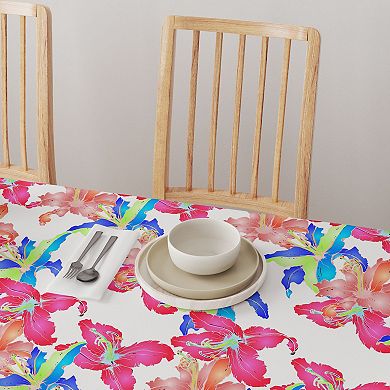 Square Tablecloth, 100% Cotton, 52x52", Floral 88