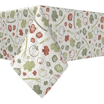 Square Tablecloth, 100% Polyester, 70x70", Veggie Sketch