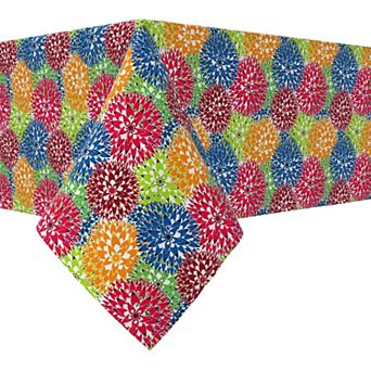 Square Tablecloth, 100% Cotton, 52x52", Floral 193