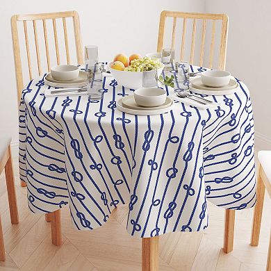 Round Tablecloth, 100% Polyester, 60" Round, Vertical Rope Knot Stripe