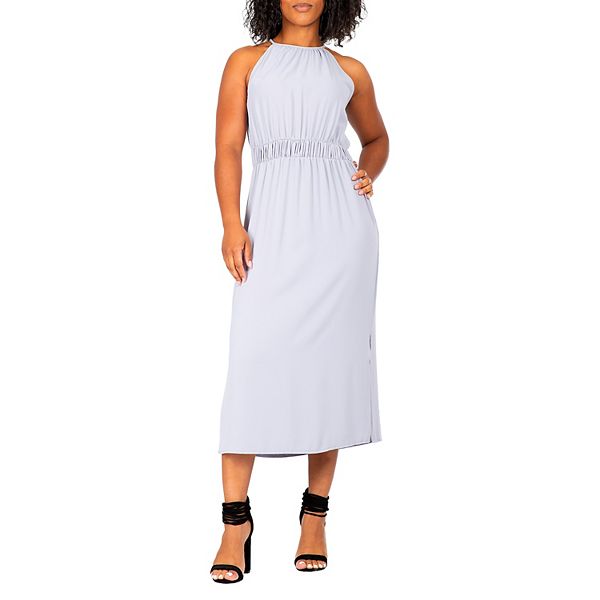 Cadence Women's Halter Neck Elegant Flowy Maxi Dress