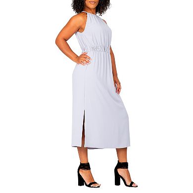 Cadence Women's Halter Neck Elegant Flowy Maxi Dress