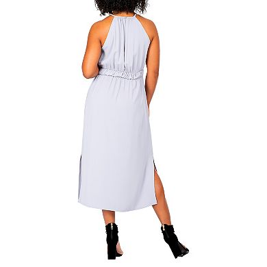 Cadence Women's Halter Neck Elegant Flowy Maxi Dress