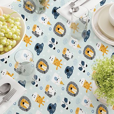 Square Tablecloth, 100% Polyester, 70x70", Animal Faces