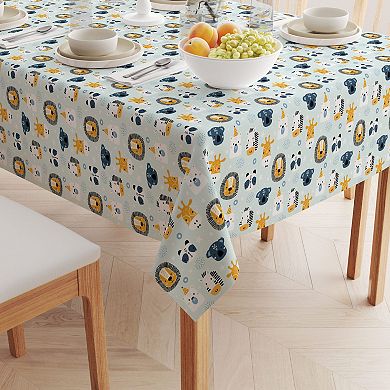 Square Tablecloth, 100% Polyester, 70x70", Animal Faces