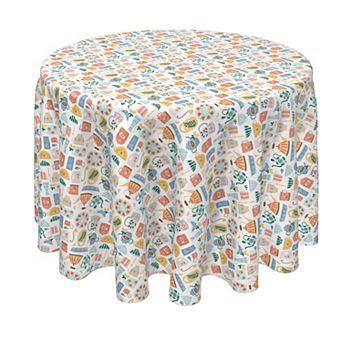 Round Tablecloth, 100% Polyester, 70" Round, Morning Coffee