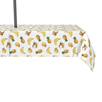 Water Repellent, Outdoor, 100% Polyester, 60x104", Bananas, Pineapples & Oranges