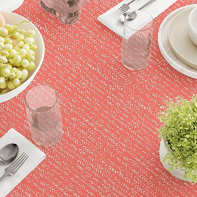 Square Tablecloth, 100% Polyester, 54x54", Coral Batik Design