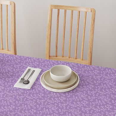 Square Tablecloth, 100% Cotton, 52x52", Purple Vines