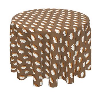 Round Tablecloth, 100% Polyester, 70" Round, Delicious Doodle Donuts
