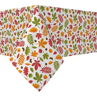Rectangular Tablecloth, 100% Cotton, 52x84", Variety of Leaves