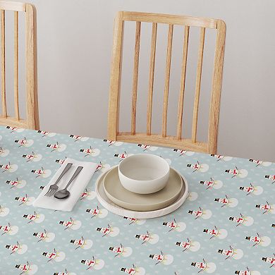 Rectangular Tablecloth, 100% Cotton, 60x104", Holiday Snowmen and Polar Bears