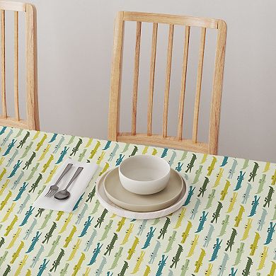 Square Tablecloth, 100% Cotton, 52x52", Funny Gators