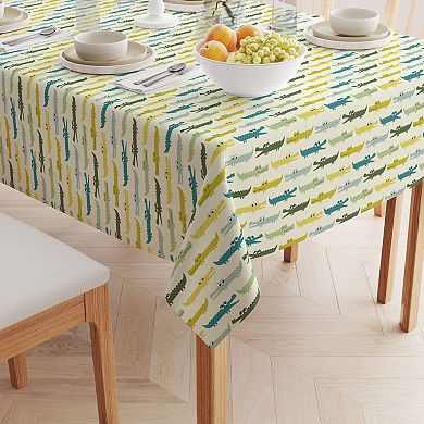 Square Tablecloth, 100% Cotton, 52x52", Funny Gators