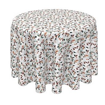Round Tablecloth, 100% Polyester, 60" Round, Terrazzo Print