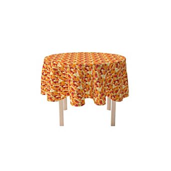 Round Tablecloth, 100% Polyester, 60" Round, Autumn Abstract Leaves