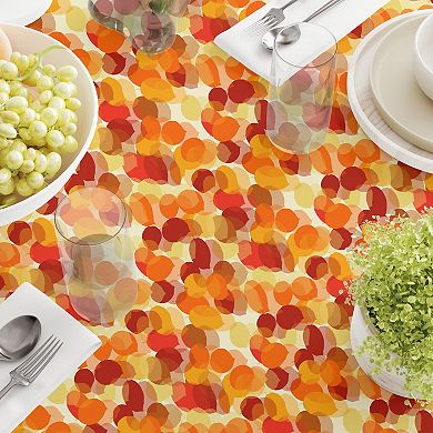 Round Tablecloth, 100% Polyester, 60" Round, Autumn Abstract Leaves