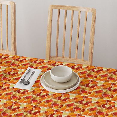 Round Tablecloth, 100% Polyester, 60" Round, Autumn Abstract Leaves