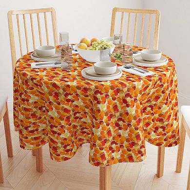Round Tablecloth, 100% Polyester, 60" Round, Autumn Abstract Leaves