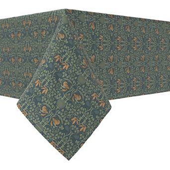Rectangular Tablecloth, 100% Cotton, 52x104", Floral 51