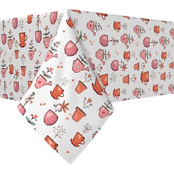 Rectangular Tablecloth, 100% Cotton, 52x84", Love of Plants