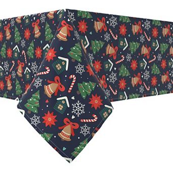 Square Tablecloth, 100% Cotton, 52x52", Christmas Pattern