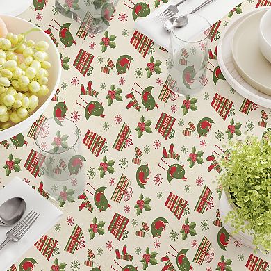 Square Tablecloth, 100% Cotton, 52x52", Christmas Celebration