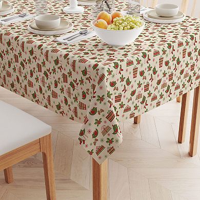 Square Tablecloth, 100% Cotton, 52x52", Christmas Celebration