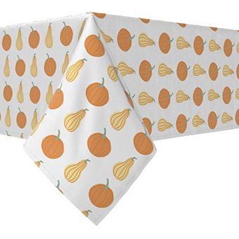Rectangular Tablecloth, 100% Cotton, 52x120", Pastel Pumpkins