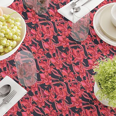 Square Tablecloth, 100% Cotton, 52x52", Floral 110