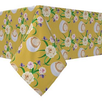 Rectangular Tablecloth, 100% Cotton, 52x84", Floral 84
