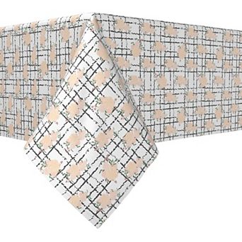 Square Tablecloth, 100% Polyester, 54x54", Simple Floral Check
