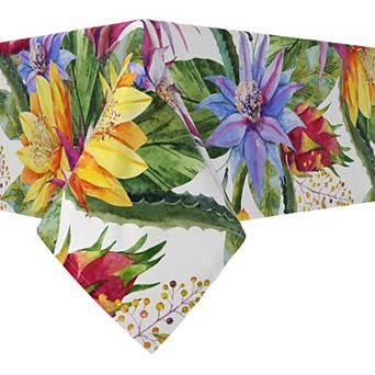 Rectangular Tablecloth, 100% Cotton, 52x120", Floral 191