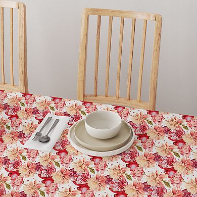 Square Tablecloth, 100% Cotton, 52x52", Floral 189