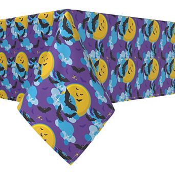 Rectangular Tablecloth, 100% Polyester, 60x120", BatMoon Night