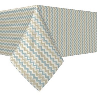 Rectangular Tablecloth, 100% Cotton, 60x84", Textured Chevron Design
