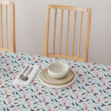 Round Tablecloth, 100% Polyester, 90" Round, Jungle Birds