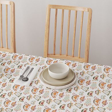 Square Tablecloth, 100% Polyester, 70x70", Doodle Turtles
