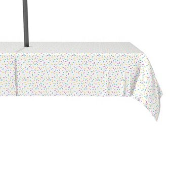 Water Repellent, Outdoor, 100% Polyester, 60x84", Sprinkles on White