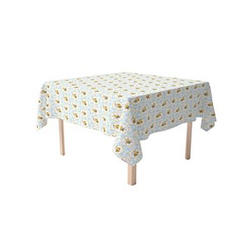 Square Tablecloth, 100% Polyester, 60x60", Cartoon Honeycomb Bees