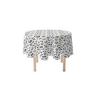Round Tablecloth, 100% Polyester, 60" Round, Dog Faces Drawing