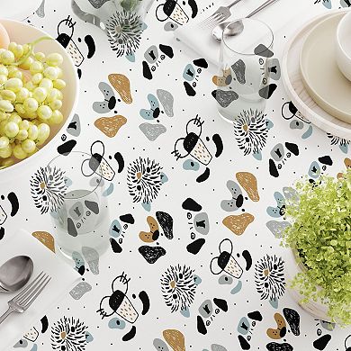 Round Tablecloth, 100% Polyester, 60" Round, Dog Faces Drawing