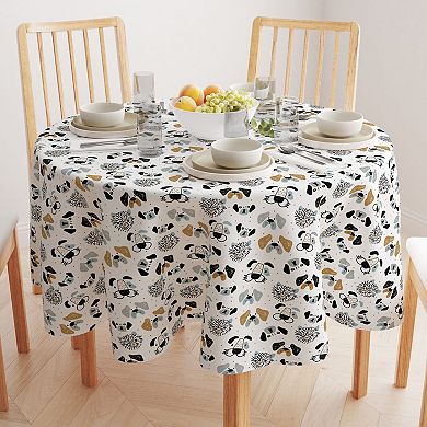 Round Tablecloth, 100% Polyester, 60" Round, Dog Faces Drawing