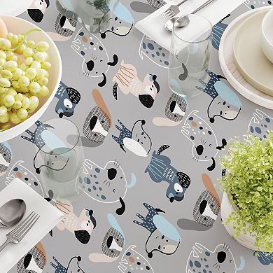 Square Tablecloth, 100% Polyester, 70x70", Cartoon Pets