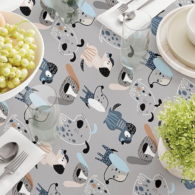 Square Tablecloth, 100% Polyester, 70x70", Cartoon Pets